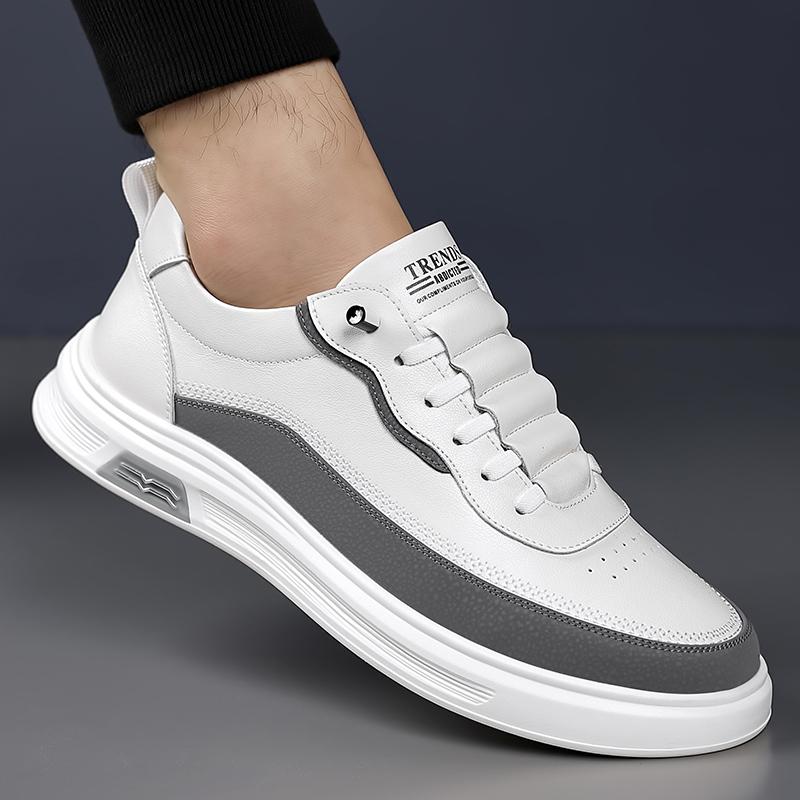 Brand Men Casual Leather Oxford Shoes High Quality Flat Designer Shoes New Comfy Soft Soled Lace-Up Walking Board Shoe