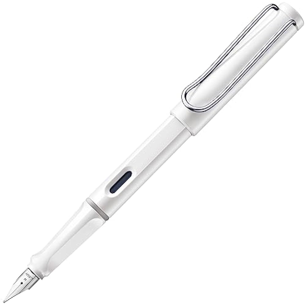 LAMY (Ramy) Safari White Fountain Pen White - Ergonomic Grip and Polished Steel Tip Size F - Perf...