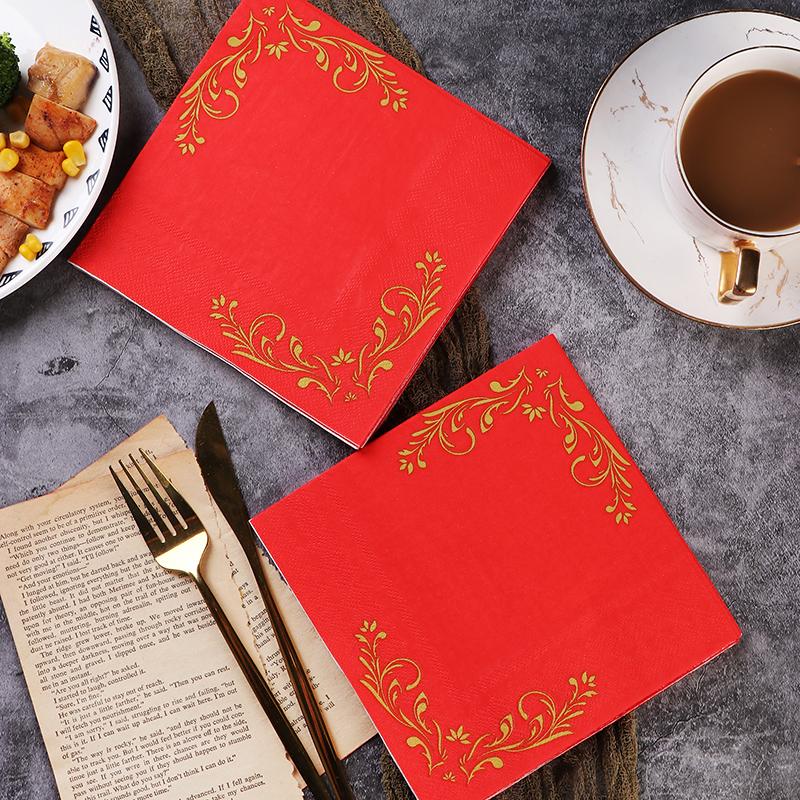 20 stuks/Pak 33*33cm 2-Laags Wegwerp Feestservet Bruiloftsceremonie Patroon