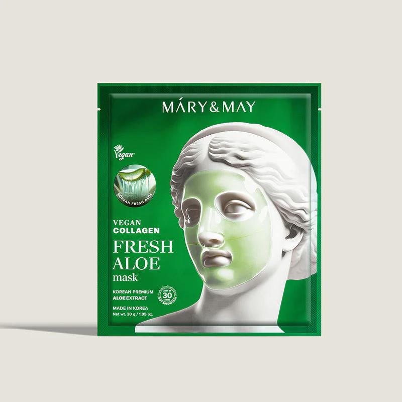 Mary&May Vegan Collagen Fresh Aloe Mask 30g*4EA
