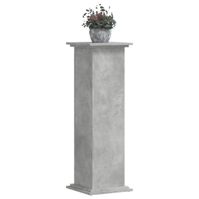 VidaXL Support pour plantes gris béton 33x33x100 cm bois d'ingénierie, support de fleurs, support de pot de plante, support 852981