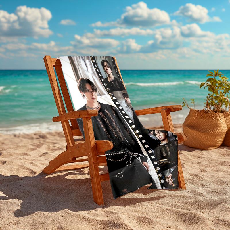 1Pc Film Noir Fashion Beach Towel, Quick Dry, Multi-Use for Beach Pool Gym Yoga Home Travel, Christmas, Halloween, Xmas Gift S92976