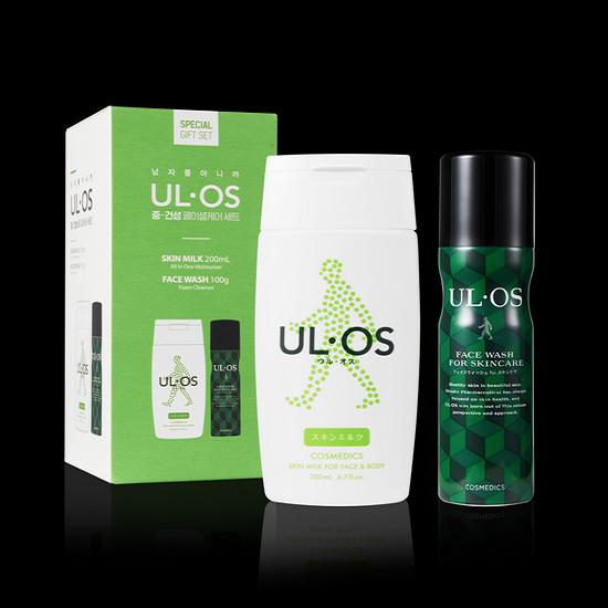 Ulos Medium-Dry Facial Care Planning Set (Skin Milk 200ml + Face Wash 100g)