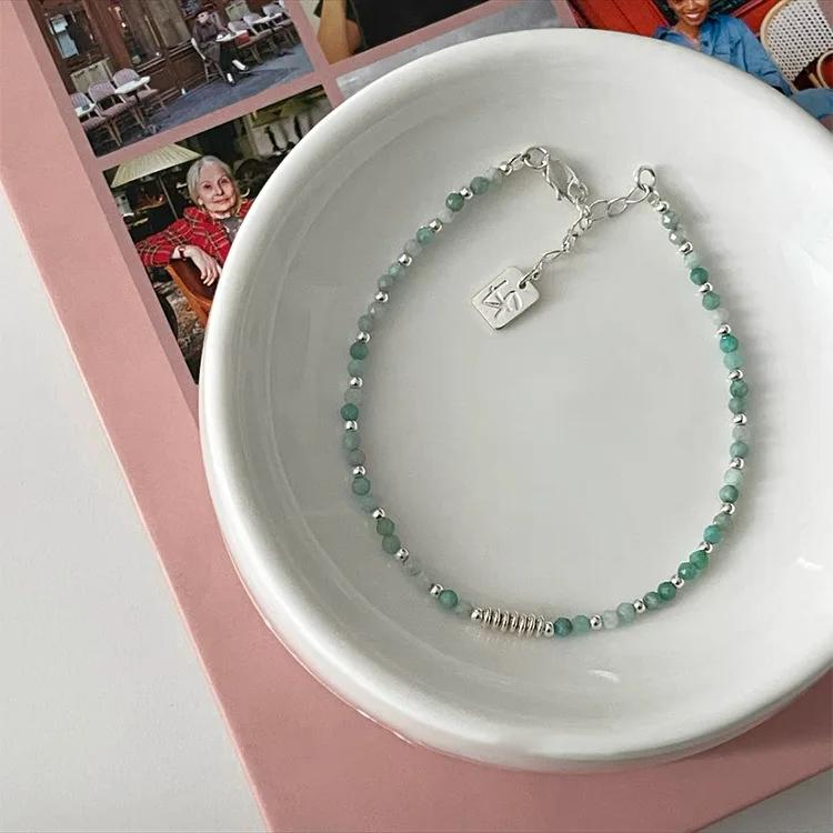 Minar 2024 Summer Colorful Crystal Irregular Pearl Beaded Bracelet for Women Silver Color Beads Coin Elastic Charm Bracelets