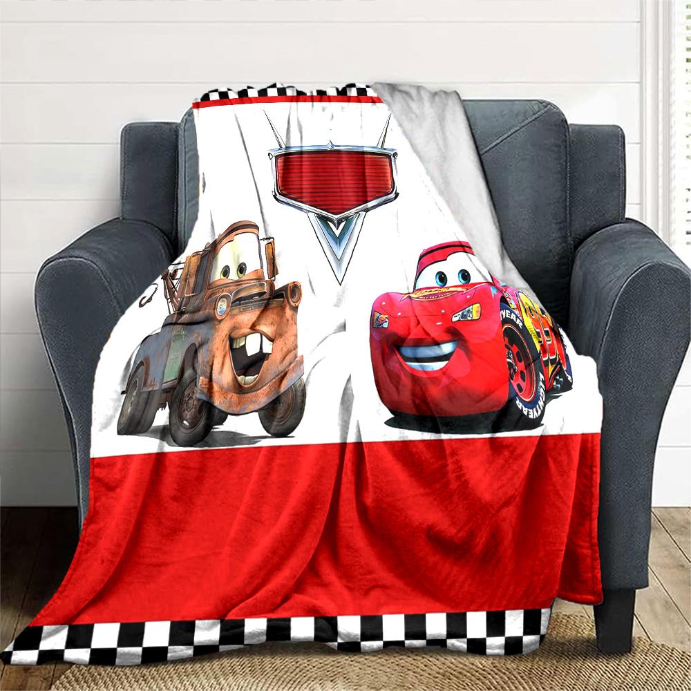 Cars Movie Characters Flannel Blanket Super Soft Warm Cozy Blanket For Sofa Bed Office Travel Allseason Home Decor Gift