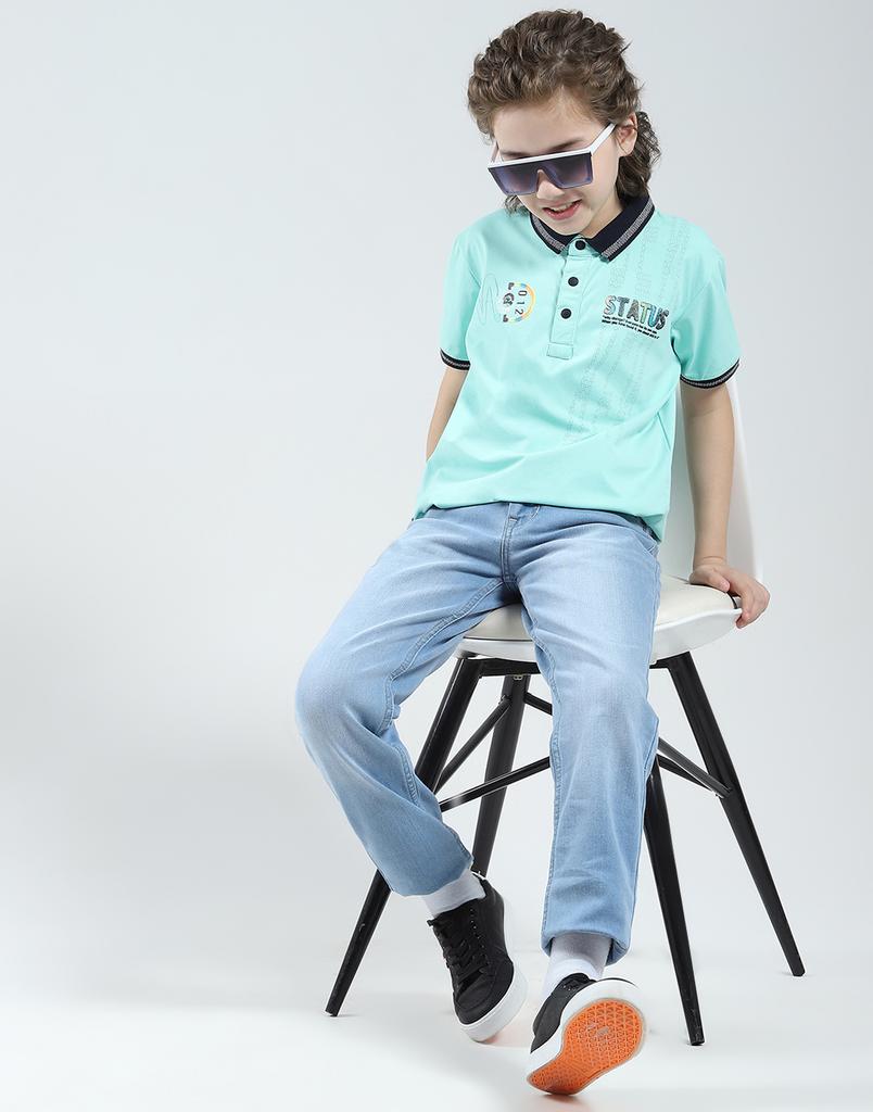 MONTE CARLO Boys Regular Fit Printed Polo Half Sleeve T-Shirt