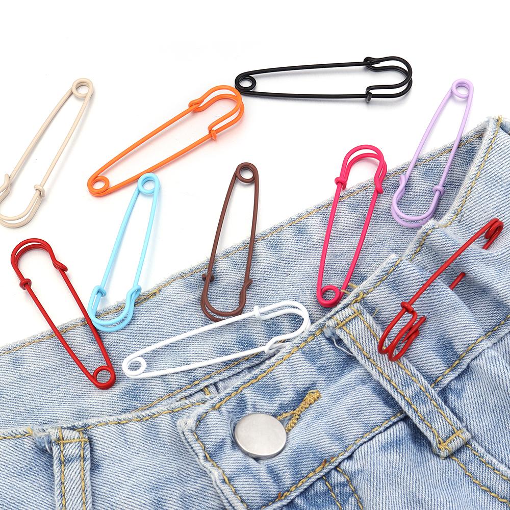 10pcs/lot 64x15mm Safety Pins Brooch Colorful Metal Iron Sewing Pins For DIY Jewelry Making Clothing Fasteners Decor Accessories