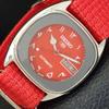 5 AUTOMATIC VINTAGE 6309A JAPAN MENS ARABIC RED COLOR DIAL WATCH A702531-1 R126-a702531