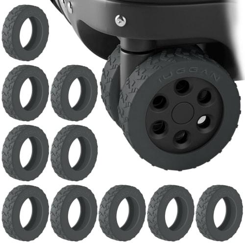 IUGGAN Wheel Covers for Suitcases, 10-Piece Set, Silicone Wheel Covers for Carry-On Cases, Carry-On Bags, Scratch-Resistant, Quiet, Stain-Resistant, R