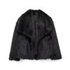 Fox fur coat women's large lapel short furry coat winter warm