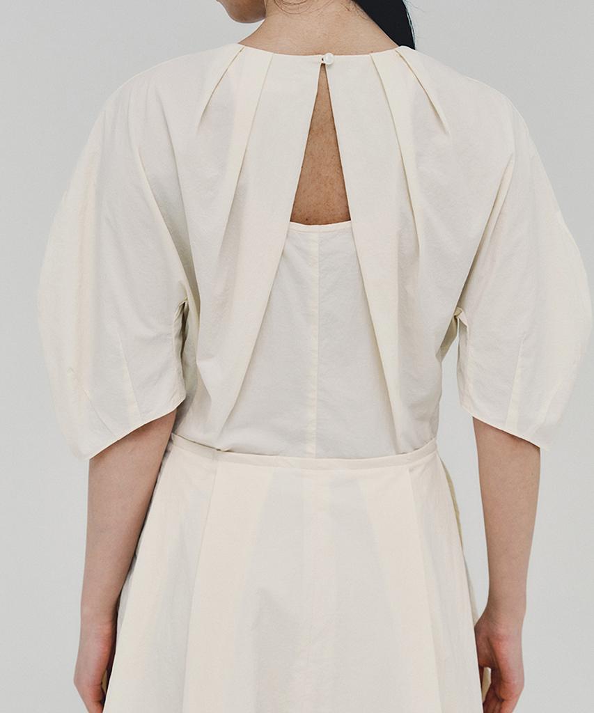 Awi Lantern Sleeve Dress_Cream