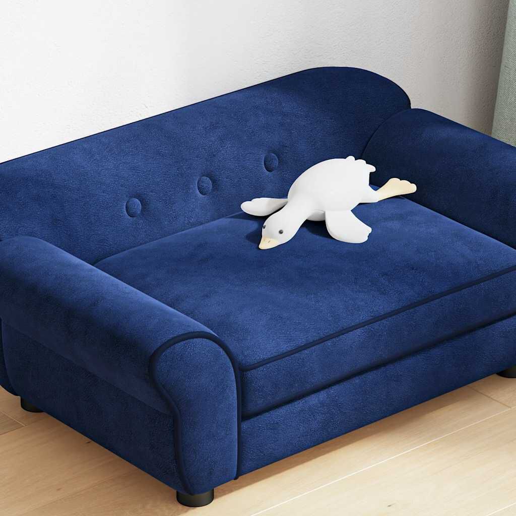 vidaXL Dog Sofa, Blue, 72 x 45 x 30 cm, Plush