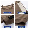 JEANSWEST Men's Casual Loose Fit Round Neck Spliced Sweatshirt