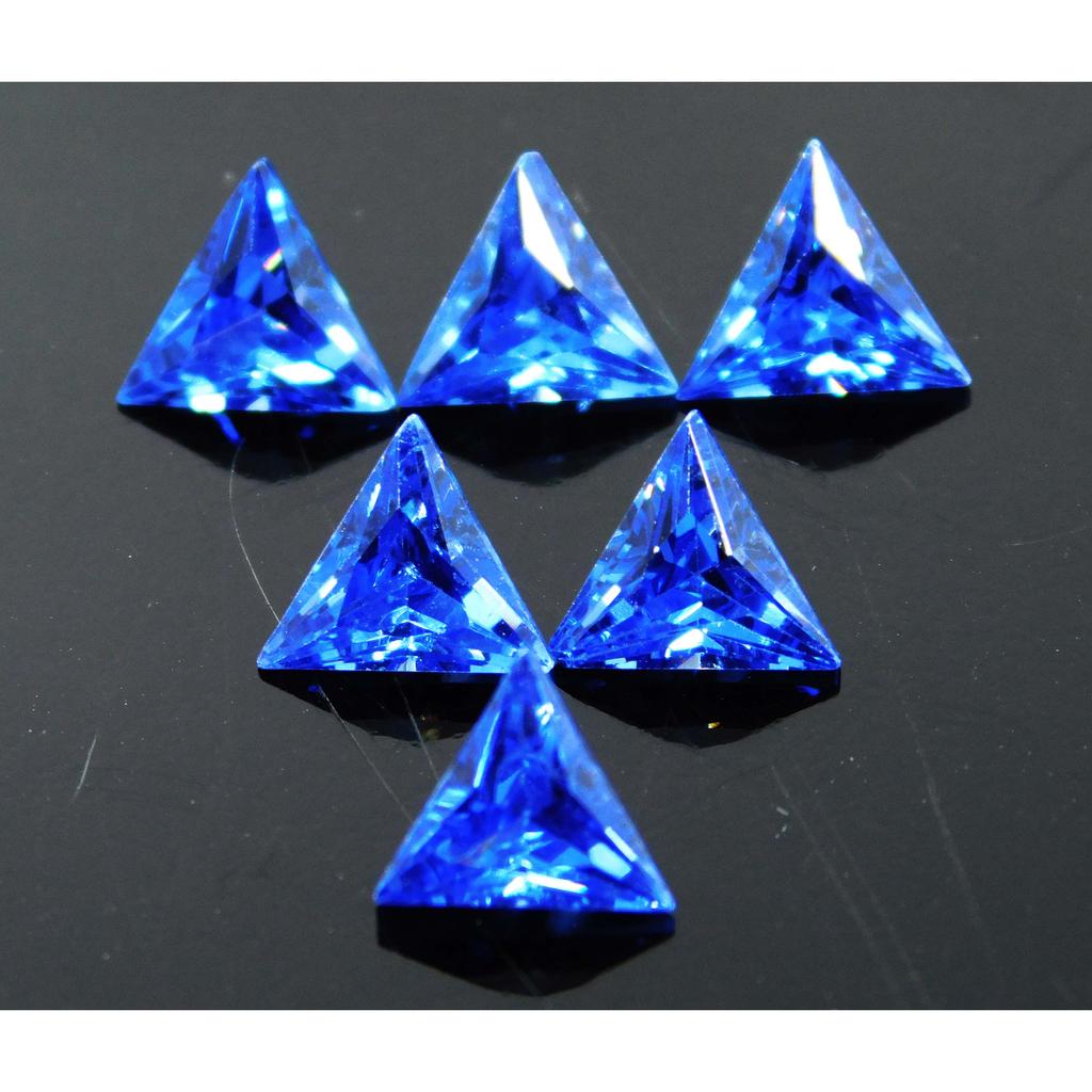 Ring Size Natural Blue Sapphire Trillion Cut 6 PCS CERTIFIED Loose Gemstone Lot MULTTIQ116