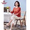 Yu Zhaolin Elderly Women's Summer Two-Piece 3/4 Sleeve T-Shirt Set