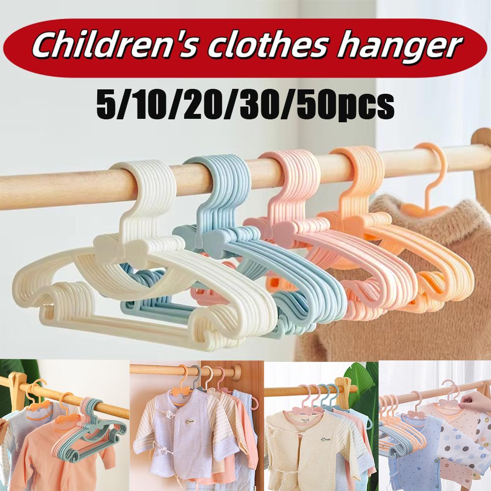 1/11/11/11/11pcs Of Children's Hangers Plastic Portable Towel Scarfs Hangers Kids Clothing Closet Storage Hanger Racks Accessory