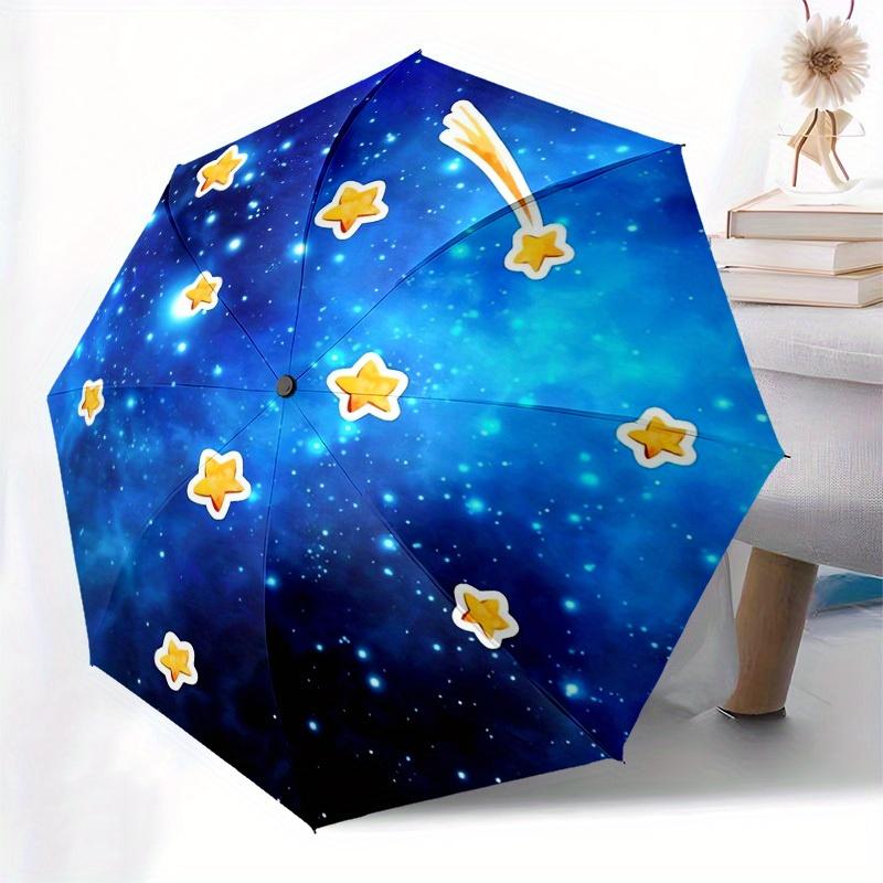 1pc Shooting star Cosmic Themed High-quality Umbrella,Automatic Opening and Closing Umbrella,Multi-functional Umbrella G0811127
