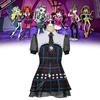 Vestido de Cosplay da Frankie Stein de Monster High Com Material Macio de Nylon Para Role Play de Anime
