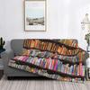 Book Printing Flannel Blanket Library Pattern Blanket Sofa Bedroom Nap Blanket Production Source