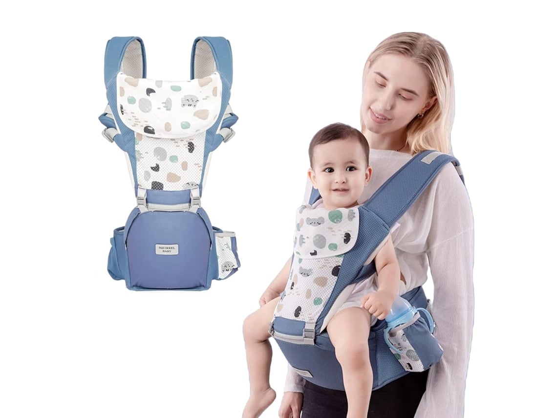 

Baby Carrier, 6-in-1 Removable Baby Carrier Hip Seat for Newborn and Older Infants Adjustable Size синий