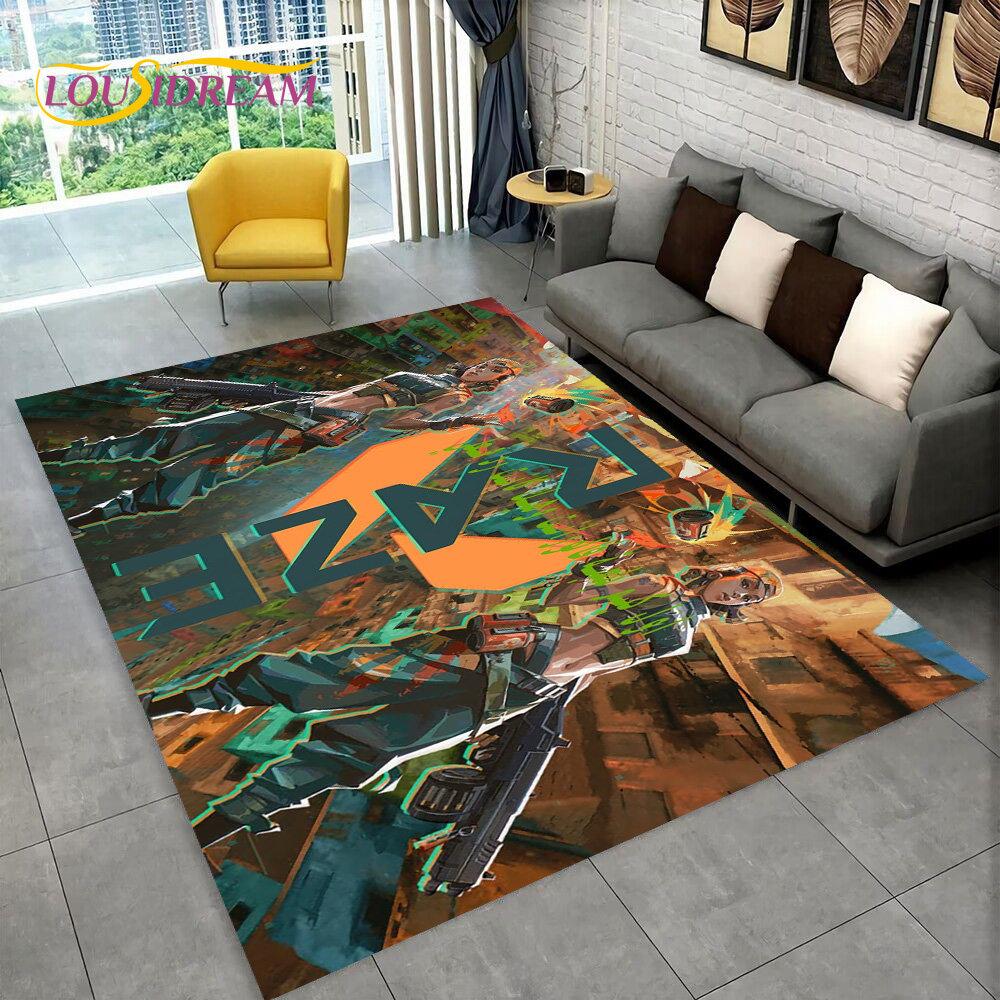 HD Valorant Series Game Gamer-Bereichsteppich, Teppich für Zuhause, Wohnzimmer, Schlafzimmer, Sofa, Fußmatte, Dekor, Kinder spielen, rutschfeste Bodenmatte