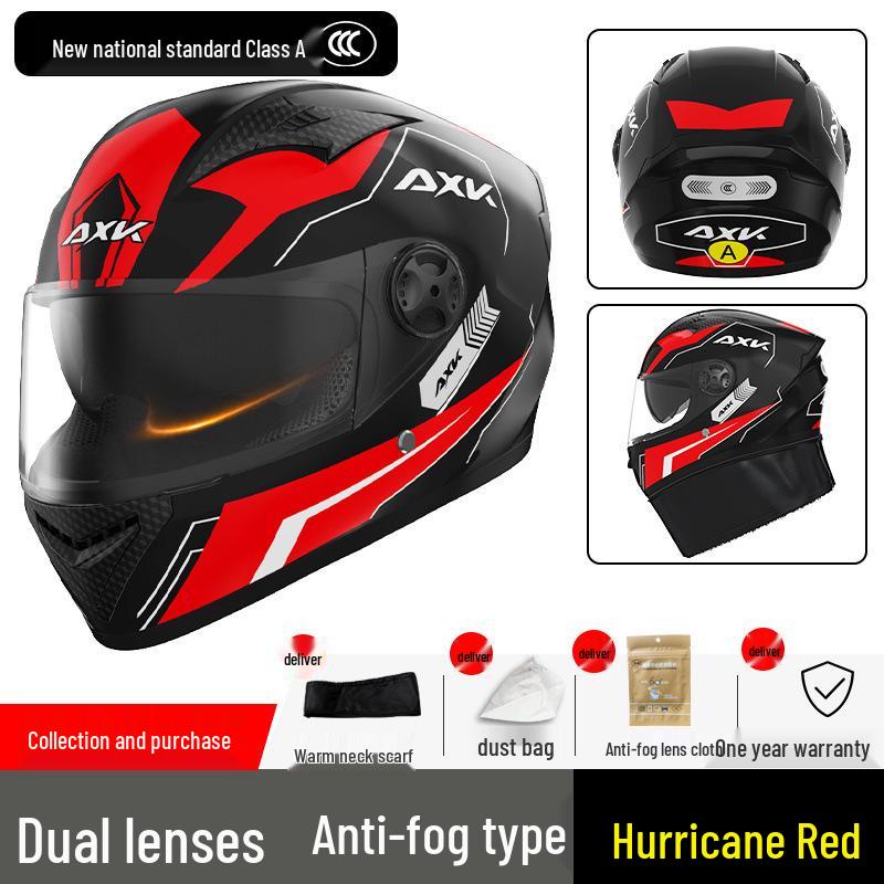 Certified Electric Motorcycle Helmet - Unisex Full Face, All-Season, Winter Warm, Safety Helmet