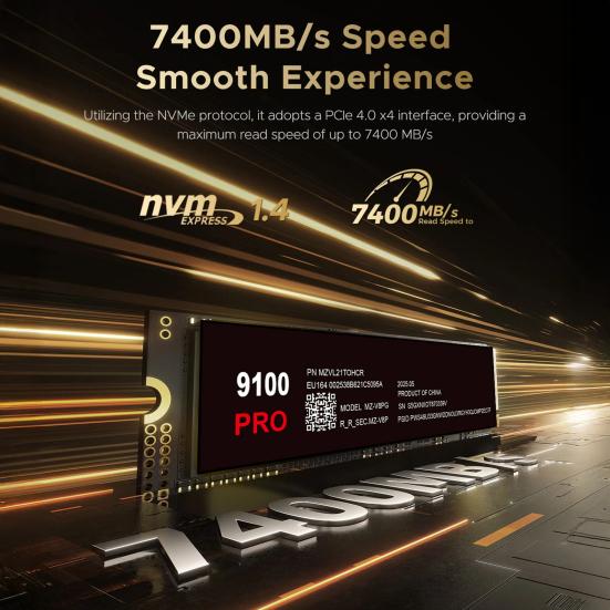 9100 PRO M.2 SSD PCIe 4.0 NVMe TLC SSD High Transfer Speed 1TB/2TB/4TB Internal Solid State Drive for Gamer Technician