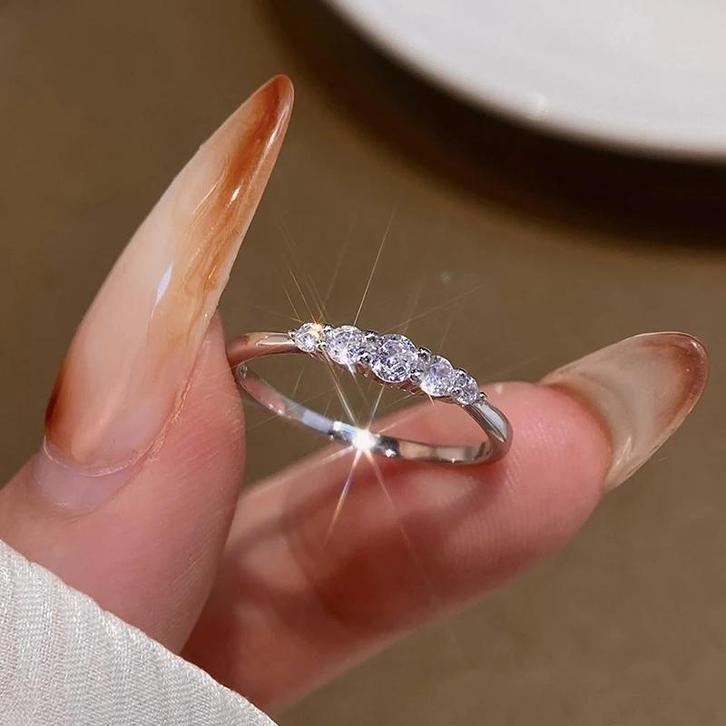 925 Sterling Silver Full Zircon Simplicity Fashion Gorgeous Ring For Women Engagement Wedding Luxury High Quality Fine Jewelry