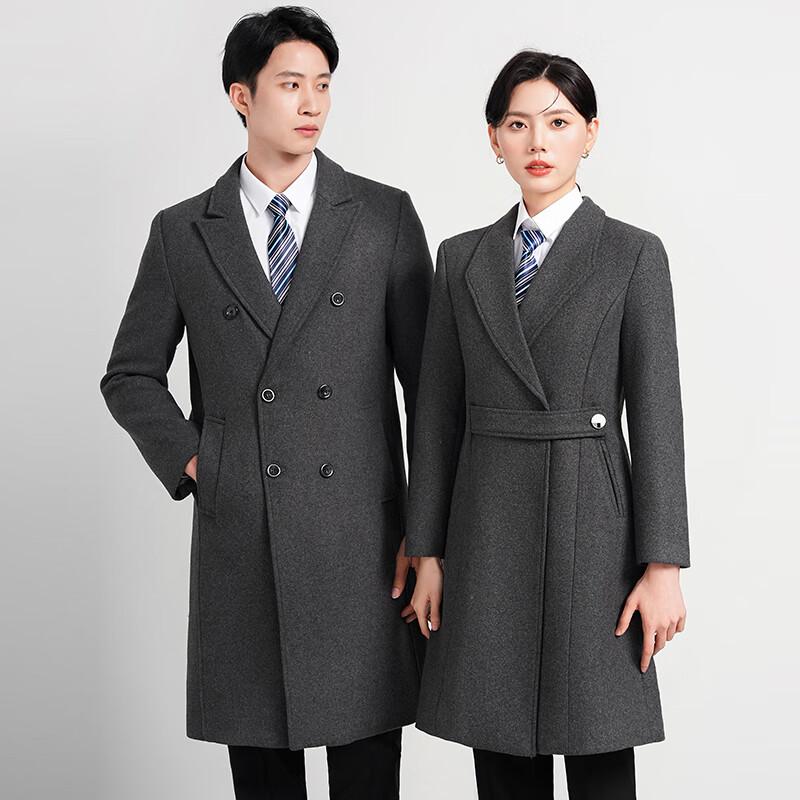 Пальто-тролман унисекс средней длины из смесовой шерсти XL