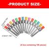 Assorted Dental Polishing Brushes with Flat Working Tip and Metal Shanks, 100 Count for Visually Separated Tooth-Polishing Use