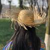 Straw Hat Summer Sun Protection Wide Brim Hand Woven Lightweight Breathable Design Beach Hat Headwear
