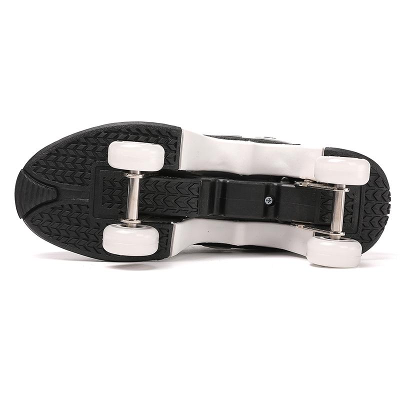 Children/Teenagers /Boys/Girls Shapeshifting Shoes Four-wheel Dual-use Roller Skates Double Row Walking Shoes Roller Skates