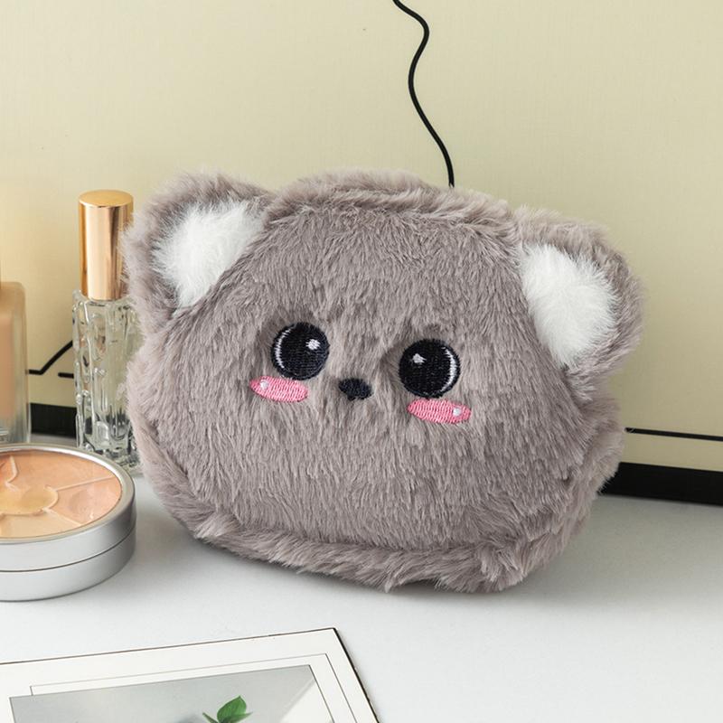 

1шт Портативний Kawai Сумки для монет із тваринами Мила кішка коала Плюшевий гаманець для монет ID Автобус Кредитна картка Документ Ключі Чохол для грошей Гаманець темно-сірий