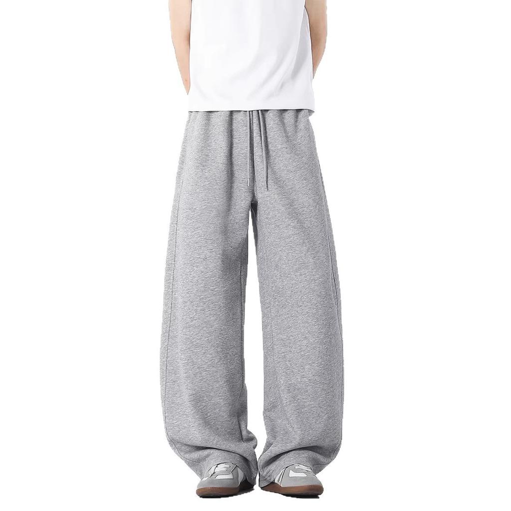 American heavy scimitar pants men's and women's spring new loose wide-leg trousers gray sweatpants tide