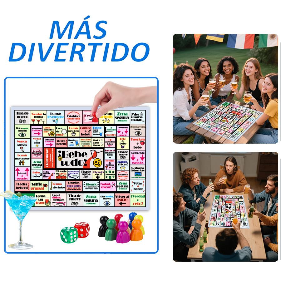 Spanish Version of Drinking Monopoly for Couples Adult Dating Board Game Bachelorette Party