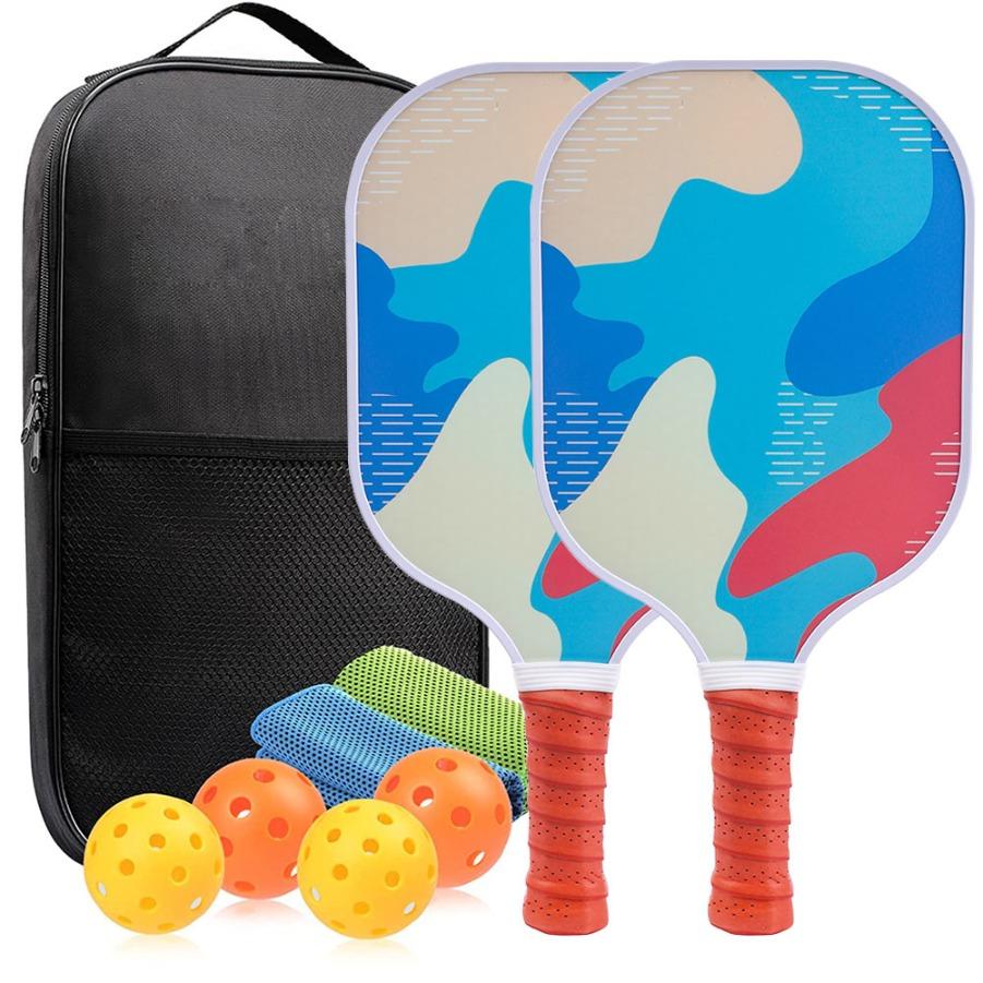 Pickleball Paddles Godkjent sett racketer Honeycomb Core 4 baller Bærbart racketdeksel Bæreveske Gavesett Innendørs Utendørs