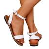 Summer new large size flat sandals women's European and American one-word buckle with beach cool slippers sandals