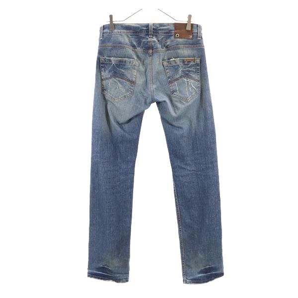 Armani Exchange Made In USA Straight Denim Pants W28 Damage Processing Men's Used