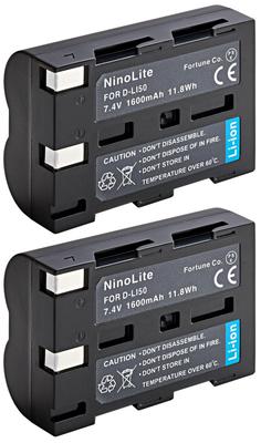 NinoLite Compatible Set of for Pentax K10D and K20D D-LI50 Lenses, 2, (dli50x2_t.k.gai)