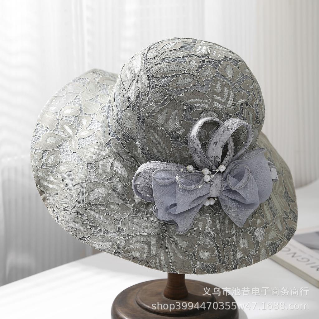 New Bow Lace Eaves Breathable Sun Hat Women's Spring and Summer Fashion Versatile Face Cover Sun Hat