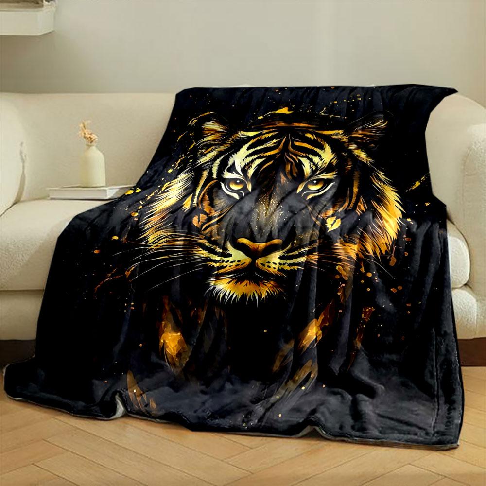 Majestic Tiger Portrait Art print blanket soft and cozy perfect for the living room bed sofa or a nap,gift