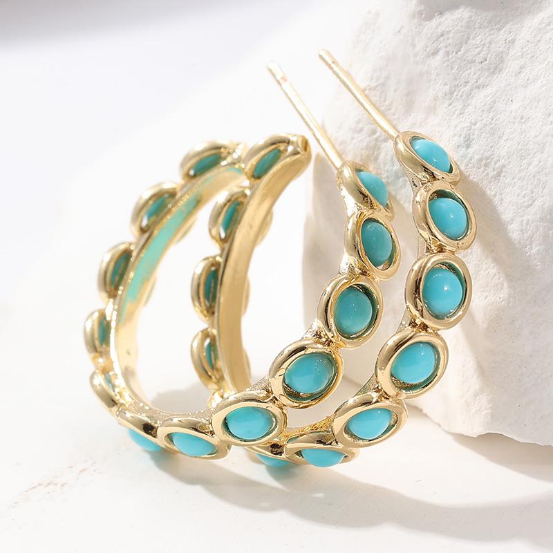 Vintage Złote Pozłacane Kolczyki Koła w Stylu Bohemian dla Kobiet Wszechstronne Akcesoria Biżuteryjne na Wakacje