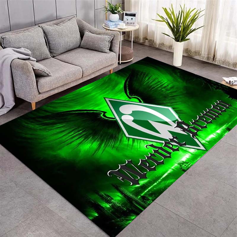 Werder Bremen Flügel Logo Druck Teppich, Weiche rutschfeste Bodenmatte, Heimdeko Teppich für Fußballfans