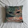H-Hosono Cushion Cover Soft Case Sofa Living Cute Room Home Comfortable Office Decor Protective Art Cat K-Karin Pillow