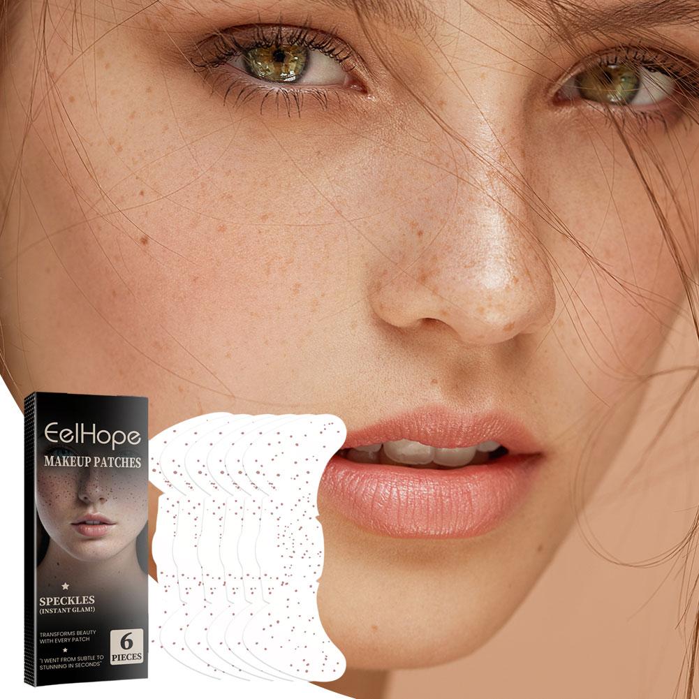 12/6 sztuk folii PE tatuaże złocenie piegi na twarzy fałszywe naklejki tatuaż oko samoprzylepne piegi B U0U8