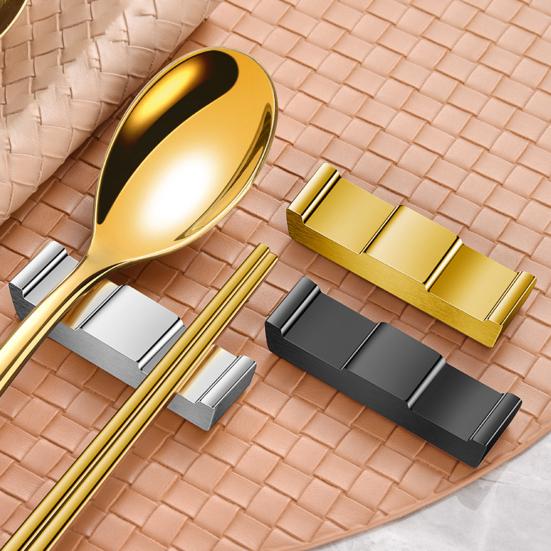 Stainless Steel Chopstick Rest Food-Grade Knife Rest Easy to Clean Palace Style Anti-Fingerprint Cutlery Holder