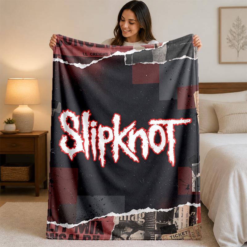 Coperta in Flanella con Stampa Slipknot Morbida Leggera Coperta Pluche per Letto Divano Uso Domestico