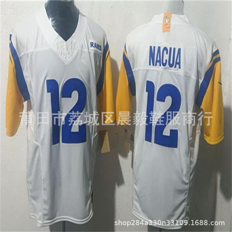 Los Angeles Rams NFL Jersey 12 Nacua 17 Adams Third Generation Embroidered Football Uniform Men Women