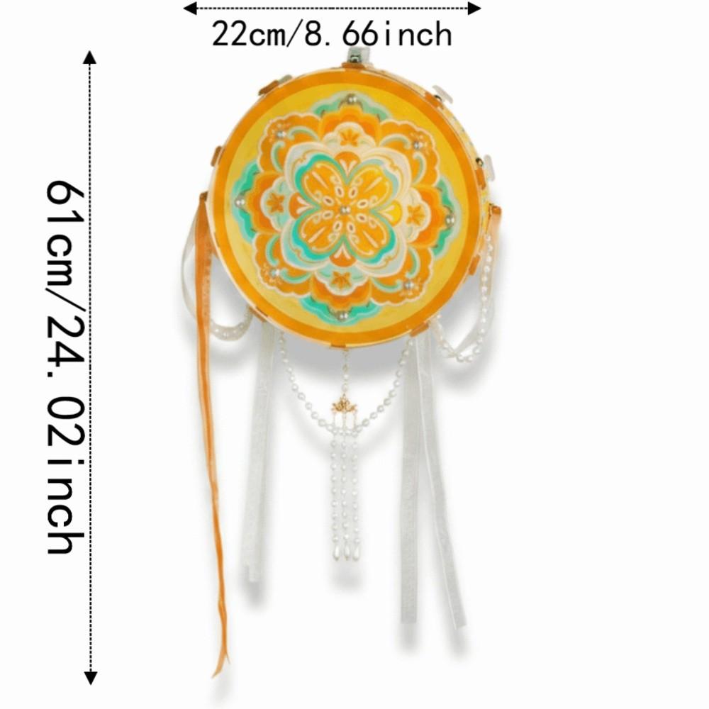 Pearl Bead-strand Flower Drumlamp LED Warm Glow Ancient Style Light  Crafting Activity