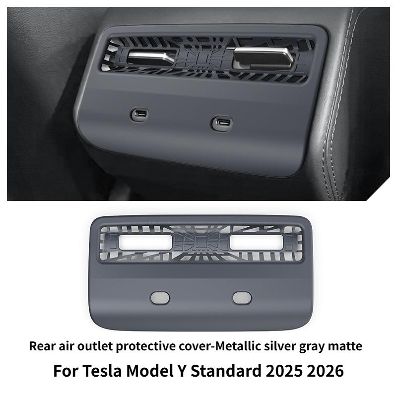 Rear Air Vent Cover For Tesla Model Y Standard 2025 Accessories Armrest Box Back Conditioner Outlet Filter Grille Protector